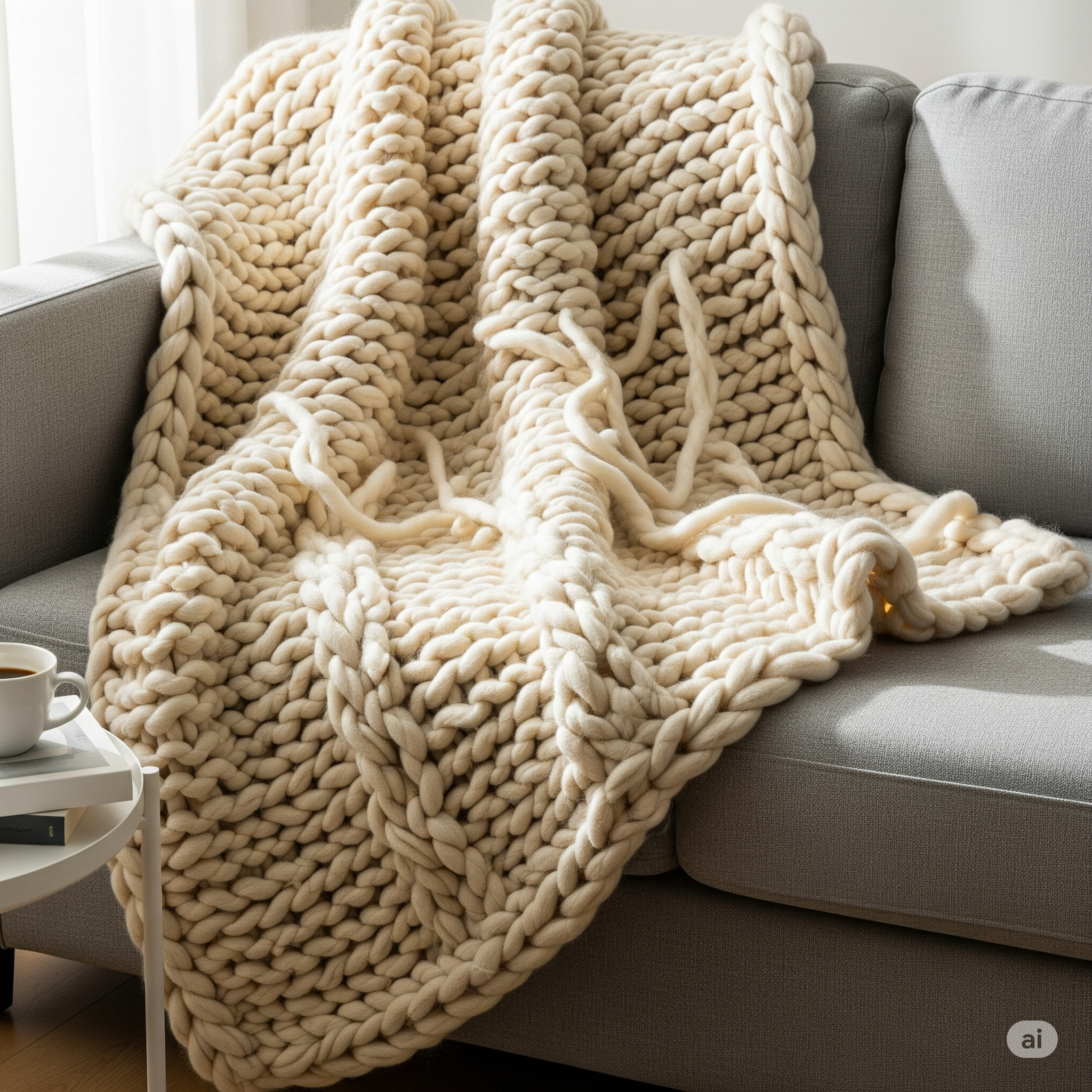 chunky knit throw blanket