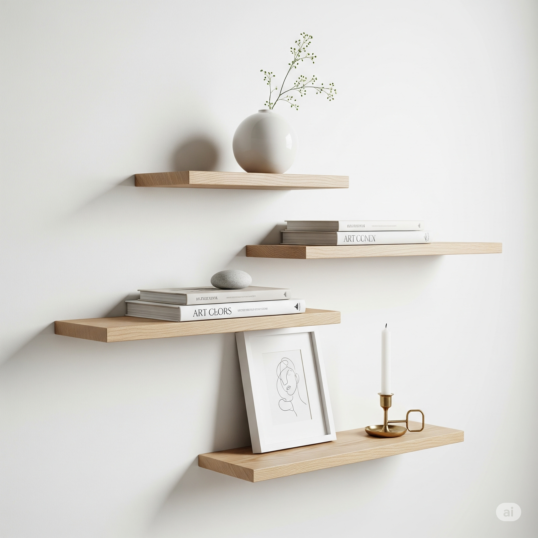 minimalist floating shelves
